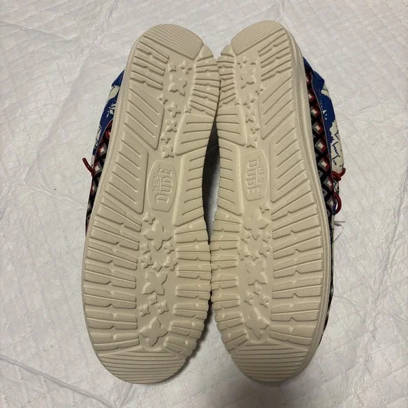 Hey Dude Wally Holiday Cheers‎ Shoes Slip On Christmas Blue Size 9 Mens